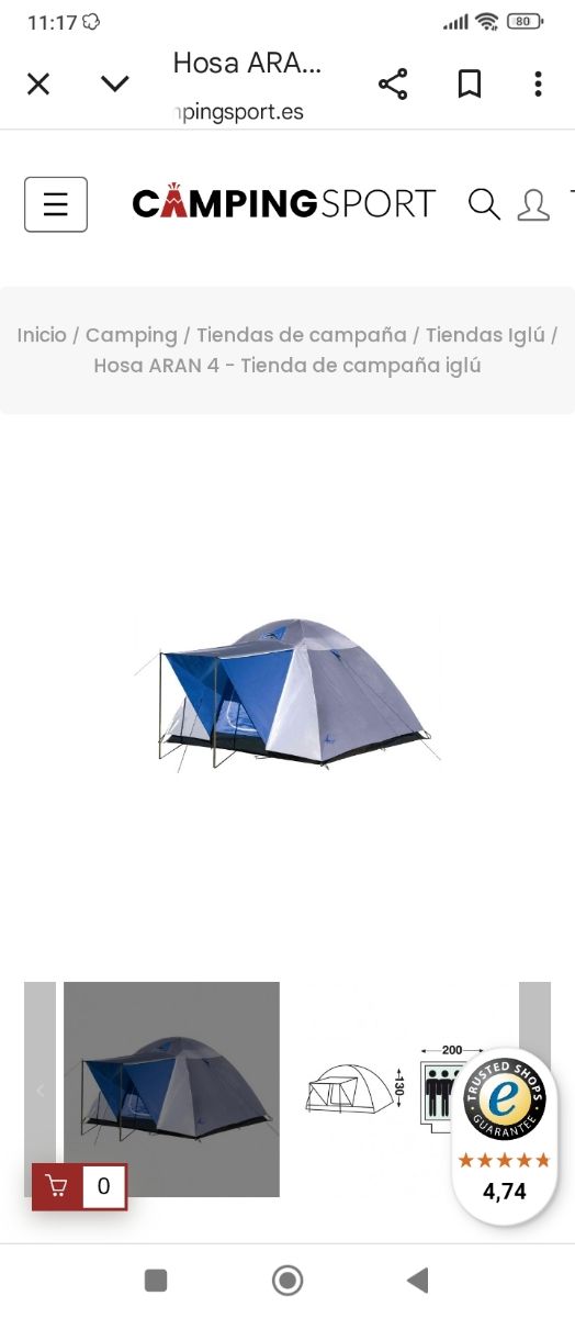 Tienda iglú Hosaran 4 - Camping