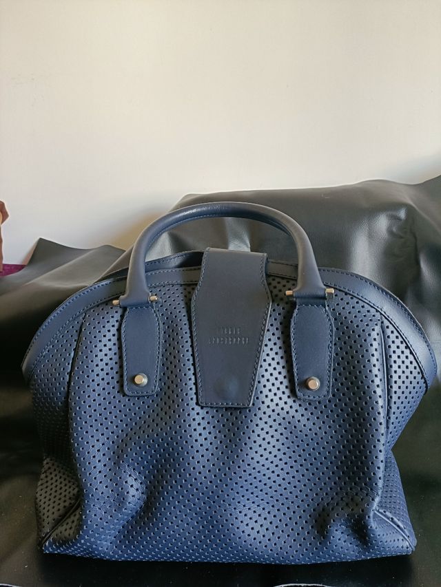 Borsa Traforata Blu - Pelle