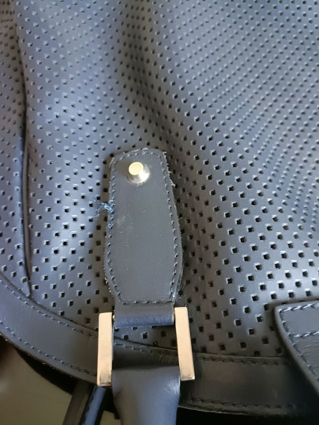 Borsa Traforata Blu - Pelle