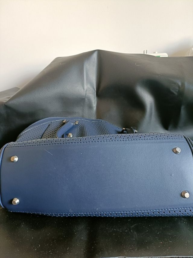 Borsa Traforata Blu - Pelle