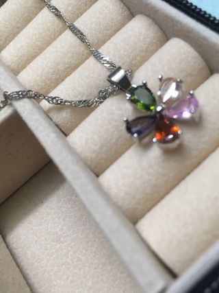 Collar plata multicolor