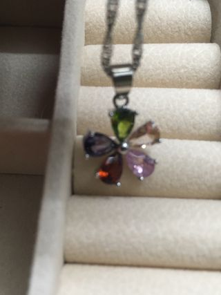 Collar plata multicolor