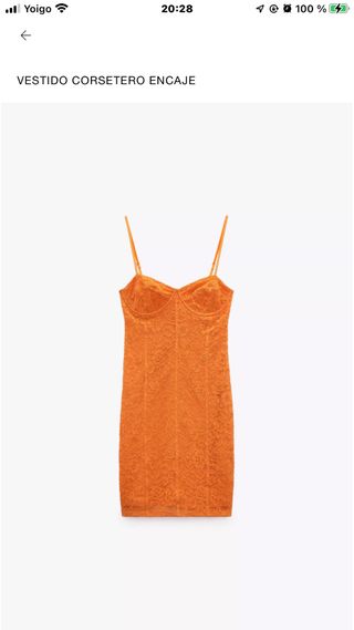 Vestido Corset Encaje Naranja