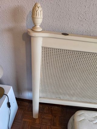 Cabecero cama 135-150cm mimbre blanco