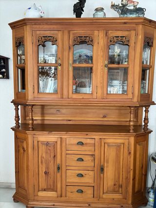 Conjunto salón madera tallada