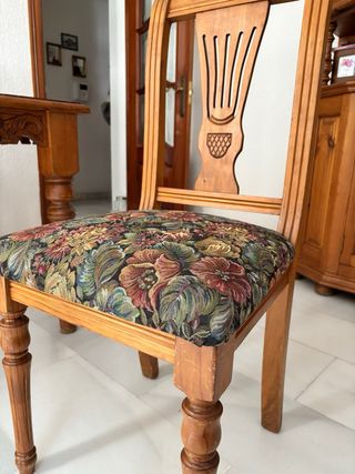 Conjunto salón madera tallada