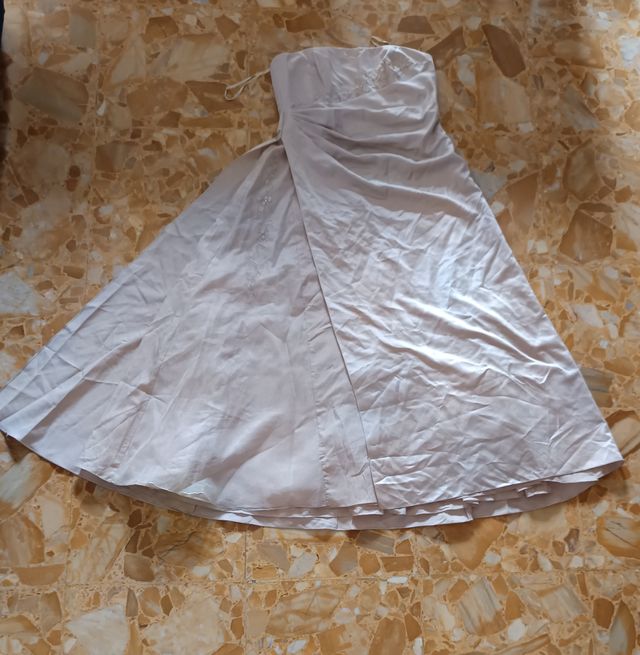 Abito raso beige cerimonia