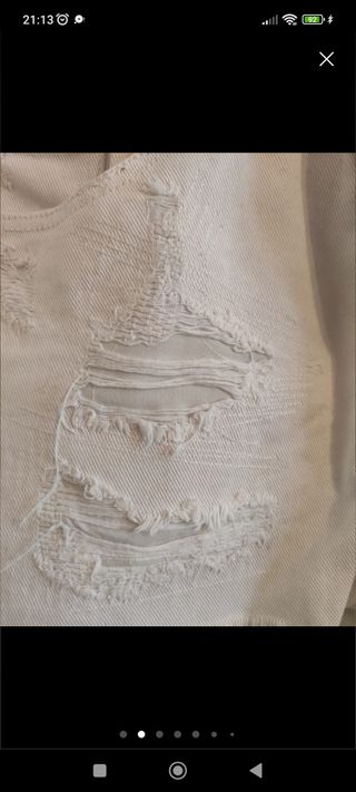 Shorts Zara blancos rotos - M