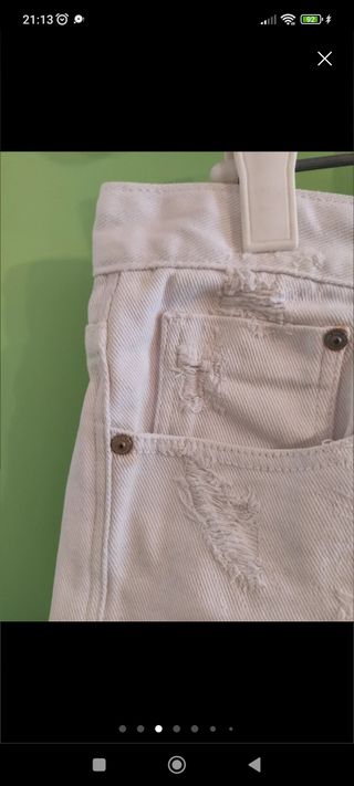 Shorts Zara blancos rotos - M