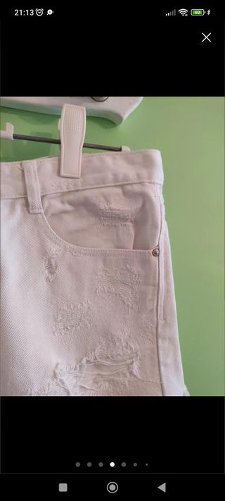 Shorts Zara blancos rotos - M