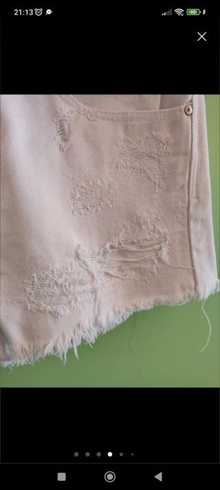 Shorts Zara blancos rotos - M