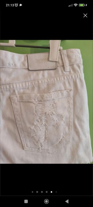 Shorts Zara blancos rotos - M