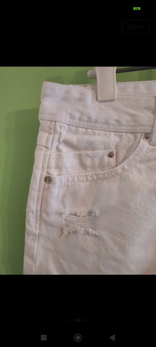Shorts Stradivarius blancos - Talla L