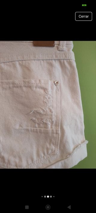 Shorts Stradivarius blancos - Talla L