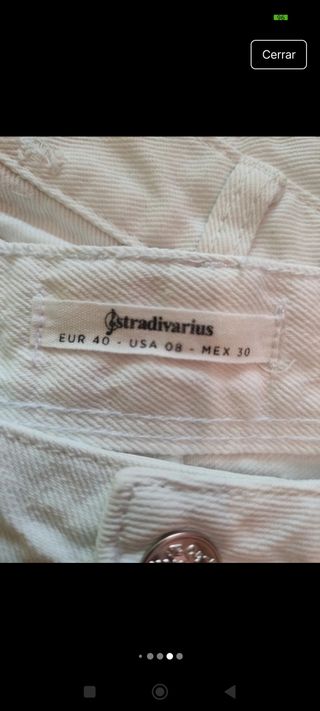 Shorts Stradivarius blancos - Talla L