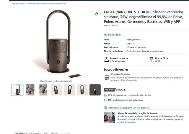 Purificatore CREATE - 35W - HEPA