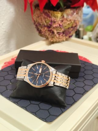 Reloj Hombre Azul Plata
