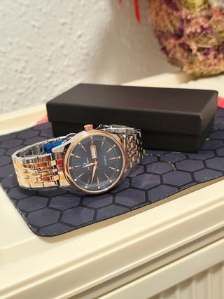 Reloj Hombre Azul Plata