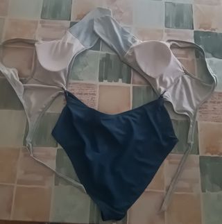 Bikini-Triquini Azul y Gris T.44