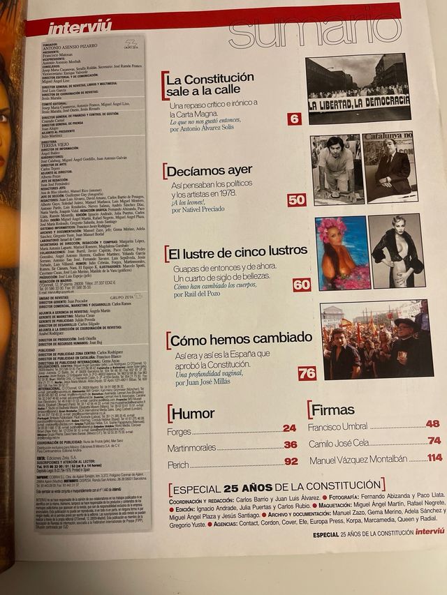 25 ańos de la Constitucion 78/03 ESPECIAL INTERVIU