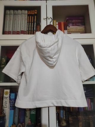 Sudadera blanca c/ capucha talla S