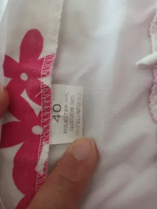 Falda flamenca rosa y blanca - Talla 40