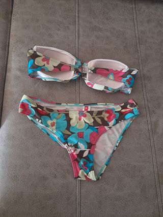 Bikini palabra de honor multicolor XXL