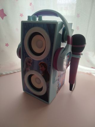 Altavoz Frozen con micrófono y bluetooth + Cascos 