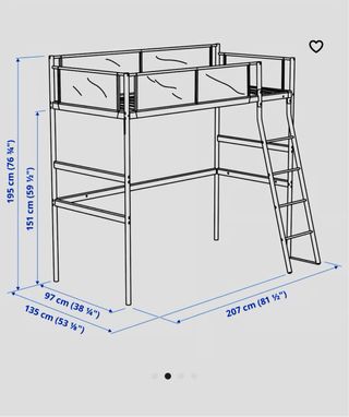 Cama litera infantil 90x200 1 plaza  IKEA 
