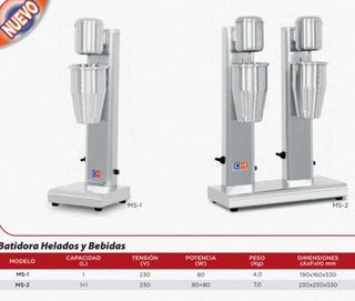 Batidora helados MS-1 Batidora helados 2x1 MS