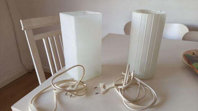 2 Lámparas cristal blanco 22cm