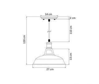 Lampada vintage a sospensione - Nero e Oro