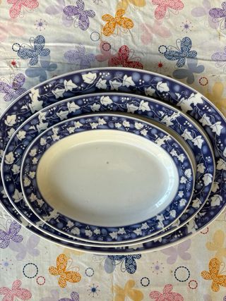 3 vassoi ovali Lisingen, porcellana