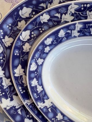 3 vassoi ovali Lisingen, porcellana