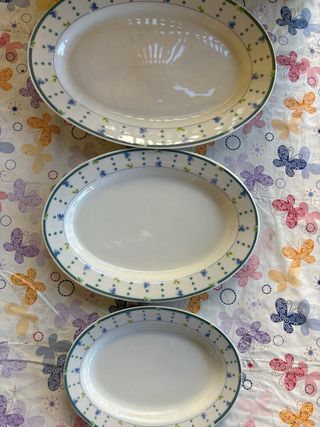 3 vassoi ovali Lisingen, porcellana