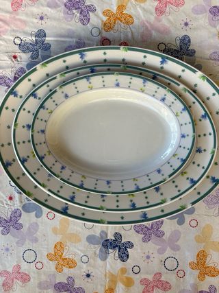 3 vassoi ovali Lisingen, porcellana