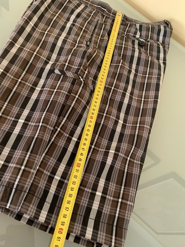 Shorts, pantalon VANS cuadros marrón blanco T-36