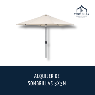 Alquiler de sombrillas 3x3m