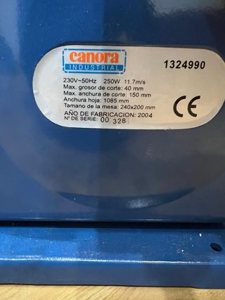 Sierra de cinta Canora Industrial 250w