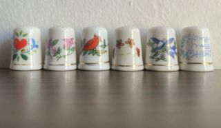 6 Ditali Vintage Dipinti a Mano