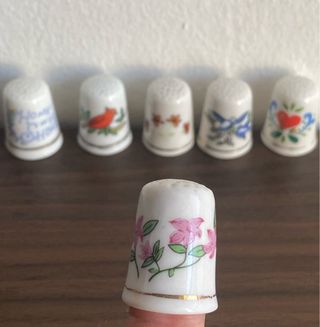 6 Ditali Vintage Dipinti a Mano