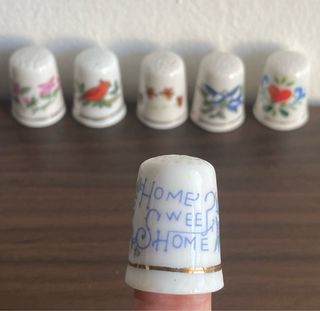 6 Ditali Vintage Dipinti a Mano