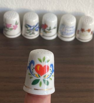 6 Ditali Vintage Dipinti a Mano