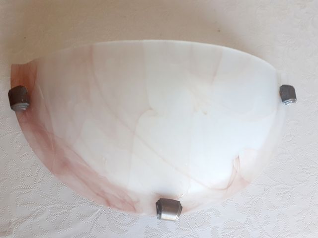 Plafoniera da parete vetro e metallo