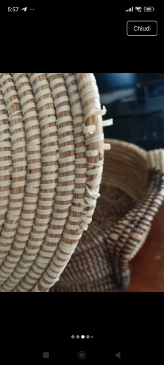 Cesto artigianale africano vintage