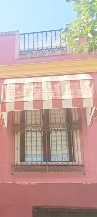 Toldo capota rayas burdeos y calabaza 1,70x1,10
