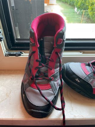 Scarponcini trekking bimba grigi rosa