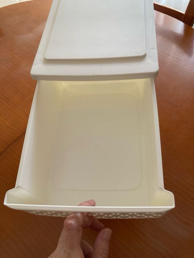 Torre almacenaje 3 cajones blanca