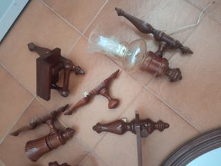 Accesorios baño madera vintage