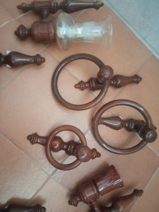 Accesorios baño madera vintage